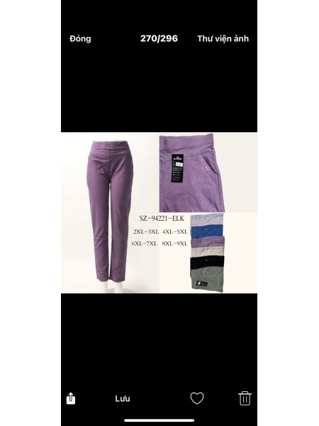 Spodnie damskie , size 2-9xl, paczka 12szt,mix kolor