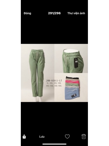 Spodnie damskie , size XL-6xl, paczka 12szt,mix kolor