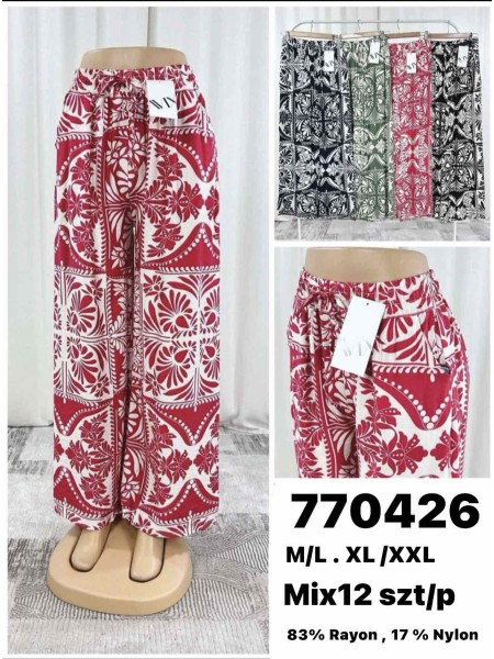 Spodnie damskie , size M-2XL, paczka 12szt,MIX kolor