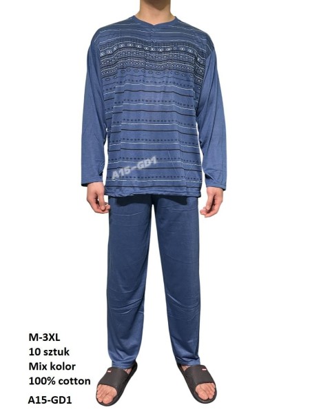 piżama MĘSKA, size m-3xl, paczka 10szt, mix kolor