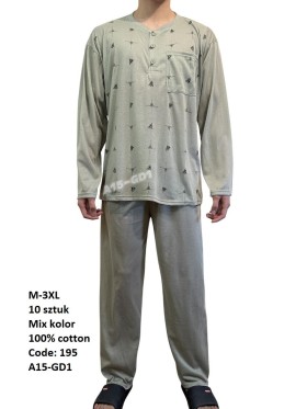 piżama MĘSKA, size m-3xl, paczka 10szt, mix kolor