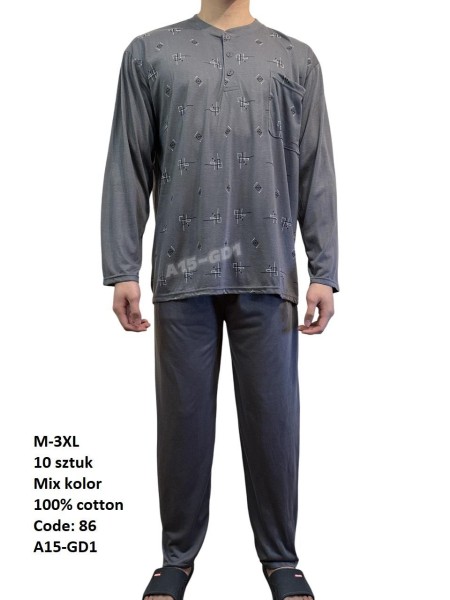 piżama MĘSKA, size m-3xl, paczka 10szt, mix kolor