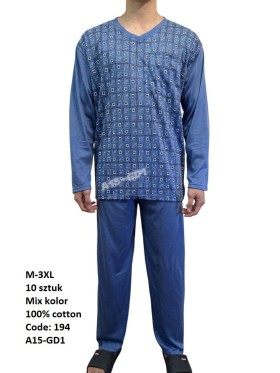piżama MĘSKA, size m-3xl, paczka 10szt, mix kolor