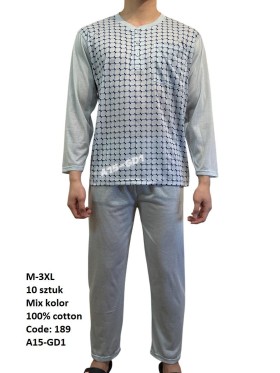 piżama MĘSKA, size m-3xl, paczka 10szt, mix kolor