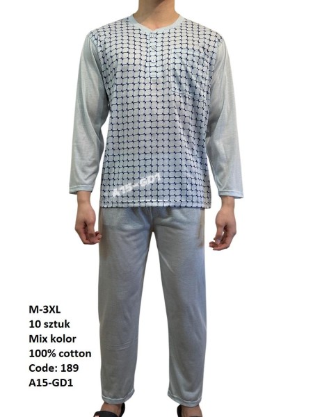 piżama MĘSKA, size m-3xl, paczka 10szt, mix kolor