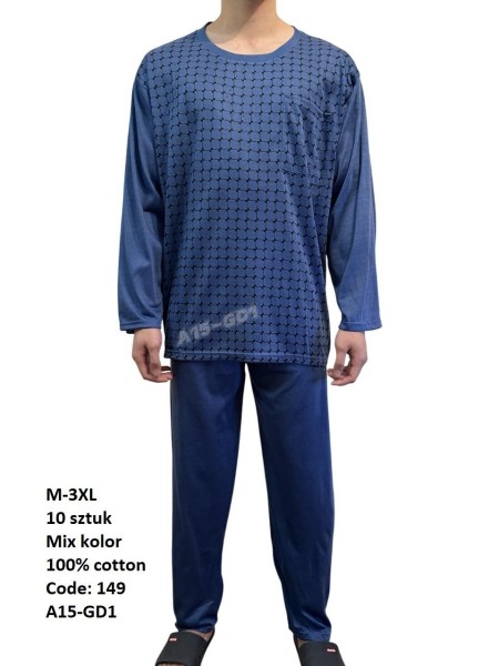 piżama MĘSKA, size m-3xl, paczka 10szt, mix kolor