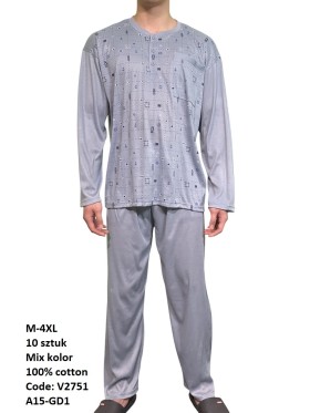 piżama MĘSKA, size m-4xl, paczka 10szt, mix kolor