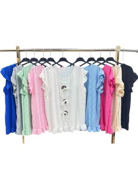 Bluzki damskie wloskie, size uni , paczka 6szt,mix kolor