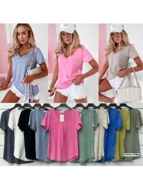 Bluzki damskie Włoskie , Size uni,paczka 6szt,mix kolor