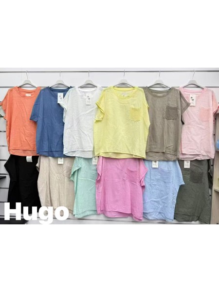 Bluzki damskie Włoskie , Size uni,paczka 6szt,mix kolor
