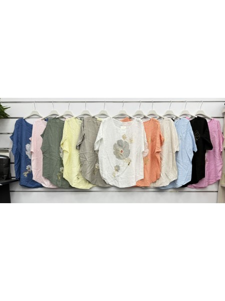 Bluzki damskie Włoskie , Size uni,paczka 6szt,mix kolor
