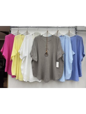 Bluzki damskie Włoskie , Size uni,paczka 6szt,mix kolor