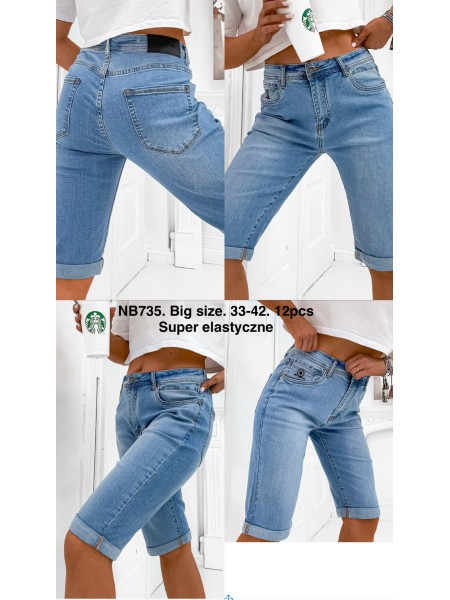 Spodenki jeansowe damskie , size 33-42, paczka 12szt,