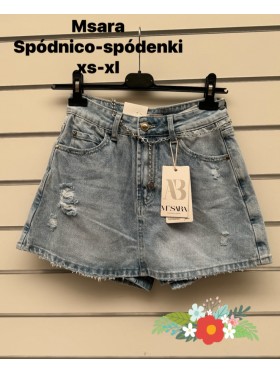 Spódnica krótka jeansowa damska M'sara , size xs-xl, paczka 10szt,