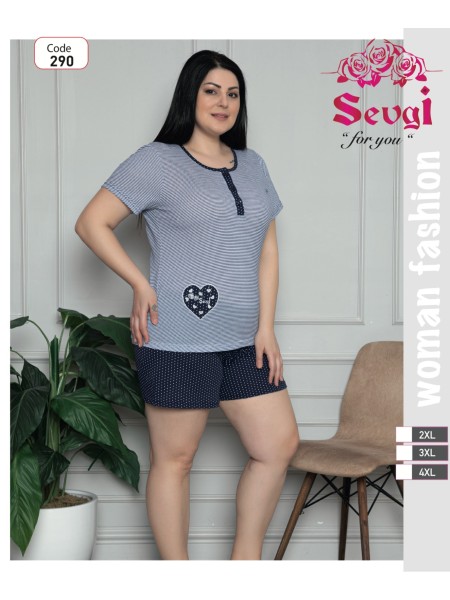 Piżama  damskie tureckie , size 2xl-4xl, paczka 12szt, 1kolor