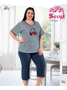 Piżama  damskie tureckie , size 2xl-4xl, paczka 12szt, 1kolor