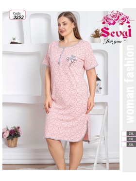 Koszule nocne damskie tureckie , size 2xl-4xl, paczka 12szt, 1kolor