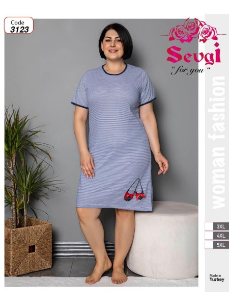 Koszule nocne damskie tureckie , size 2xl-4xl, paczka 12szt, 1kolor