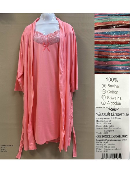 Szlafrok + koszula damskie, size m-3xl, paczka 10szt, mix kolor