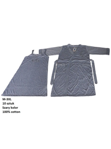 Szlafrok + koszula damskie, size m-3xl, paczka 10szt, 1kolor
