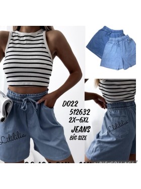 Spodenki jeansowe damskie , size 2-6xl, paczka 12szt, mix kolor