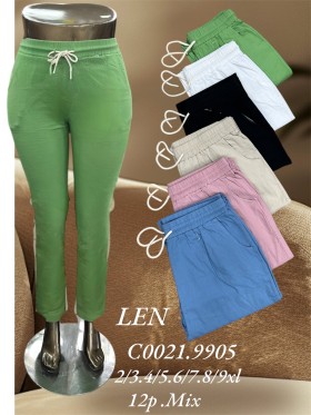 Spodnie damskie , size 2-9XL, paczka 12szt, mix kolor