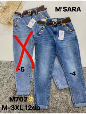 Jeansy damskie M'sara, size m-3xl, paczka 12szt,