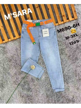 Jeansy damskie M'sara, size m-3xl, paczka 12szt,