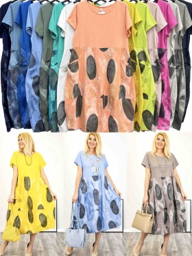Sukienki damskie wloskie, size uni, paczka 6szt, mix kolor