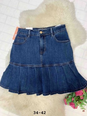 Spódnica krótka Jeansowa damska, size 34-42, paczka 10szt,