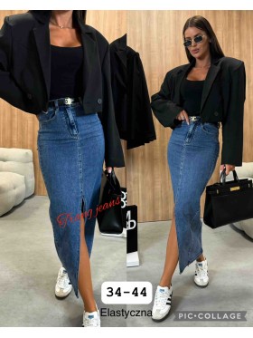 Spódnica długa Jeansowa damska, size 34-44, paczka 10szt,