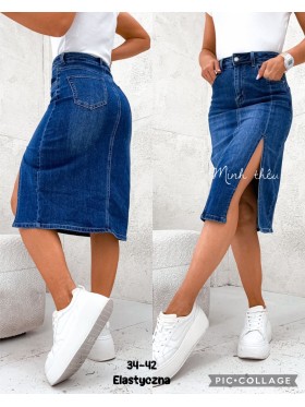 Spódnica krótka Jeansowa damska, size 34-42, paczka 10szt,