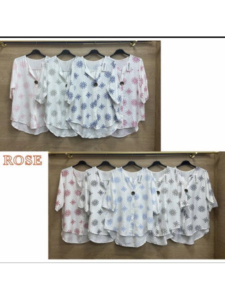 Bluzki damskie wloskie, size uni, paczka 6szt, mix kolor