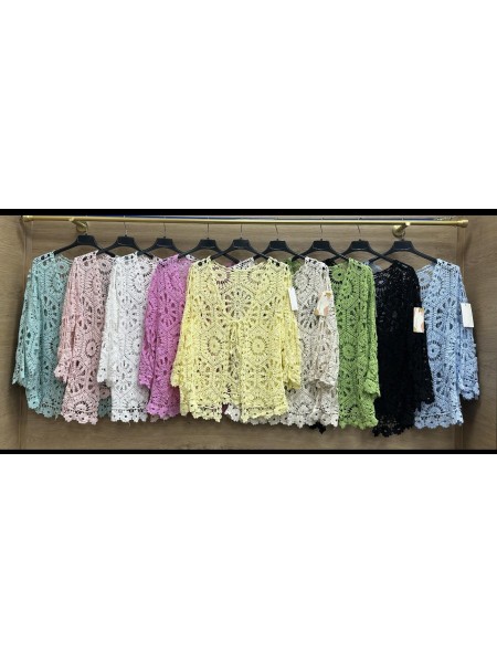 Bluzki damskie wloskie, size uni, paczka 6szt, mix kolor