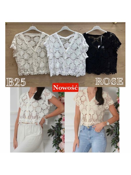 Bluzki damskie wloskie, size uni, paczka 6szt, mix kolor