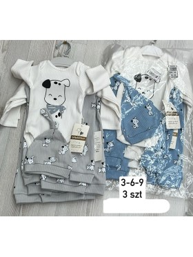 Komplety  DZIECIĘCE , size 3-9m,paczka 3szt, 1 kolor