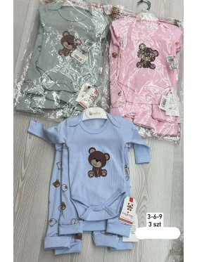 Komplety  DZIECIĘCE , size 3-9m,paczka 3szt, 1 kolor