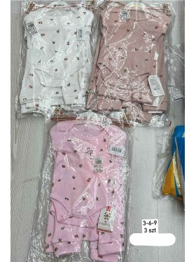 Komplety  DZIECIĘCE , size 3-9m,paczka 3szt, 1 kolor
