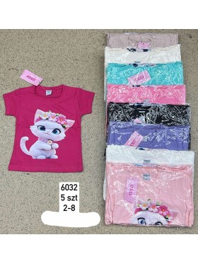 Bluzki DZIECIĘCE , size 2-8 lat,paczka 5szt, 1 kolor