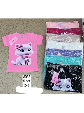 Bluzki DZIECIĘCE , size 2-8 lat,paczka 5szt, 1 kolor