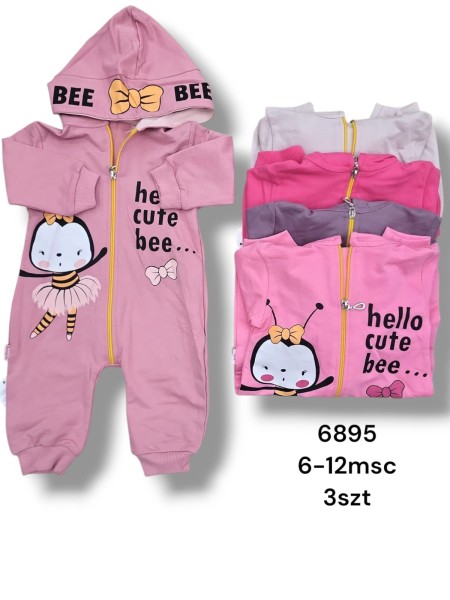 Kombinezon DZIECIĘCE , size 6-12m,paczka 3szt, 1 kolor