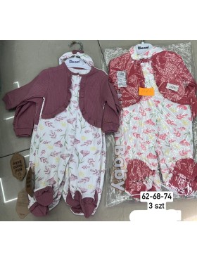 Kombinezon DZIECIĘCE , size 62-74,paczka 3szt, 1 kolor