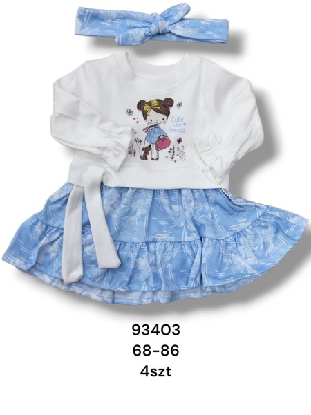 Sukienka DZIECIĘCE , size 68-86,paczka 4szt, 1 kolor