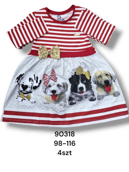 Sukienka DZIECIĘCE , size 98-116,paczka 4szt, 1 kolor