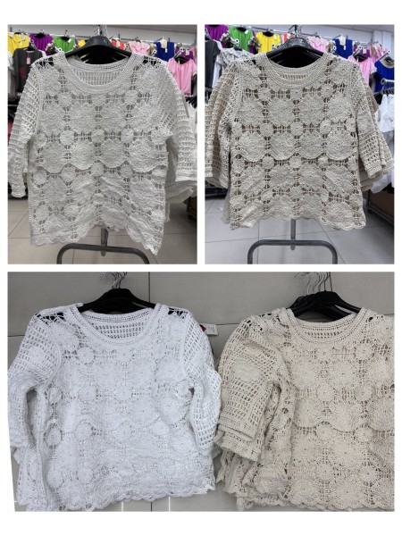 Bluzki damskie wloskie, size uni, paczka 6szt, mix kolor
