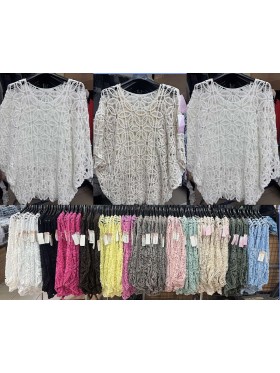 Bluzki damskie wloskie, size uni, paczka 6szt, mix kolor