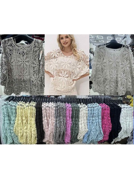 Bluzki damskie wloskie, size uni, paczka 6szt, mix kolor