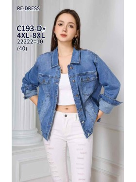 Kurtki Jeansowe damskie , size 4-8xl, paczka 10szt,
