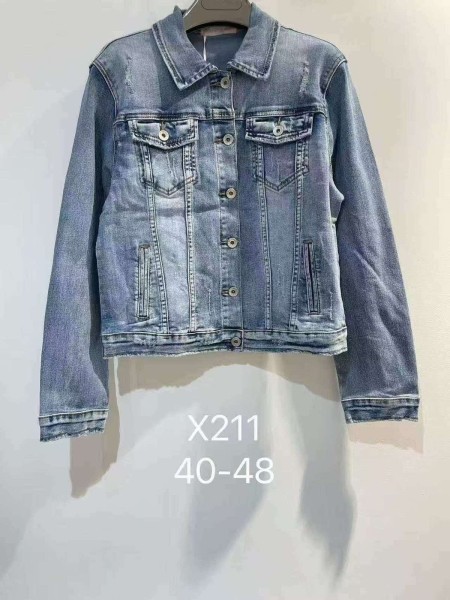 Kurtki Jeansowe damskie , size 40-48, paczka 10szt,