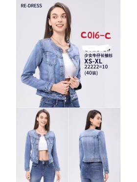 Kurtki Jeansowe damskie , size xs-xl, paczka 10szt,